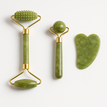 Gua Sha Stone & Jade Roller Set