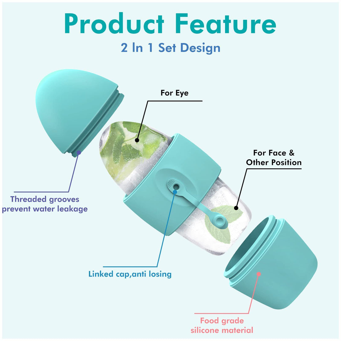 Silicone Ice Face Roller - Cooling & Contouring Massage Tool - SerelleNature